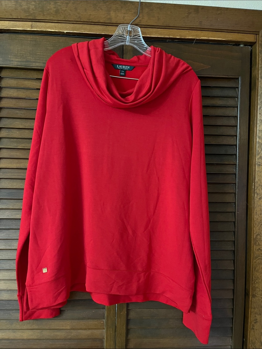 Lauren Ralph Lauren Bright Red Cowl Neck Sweater